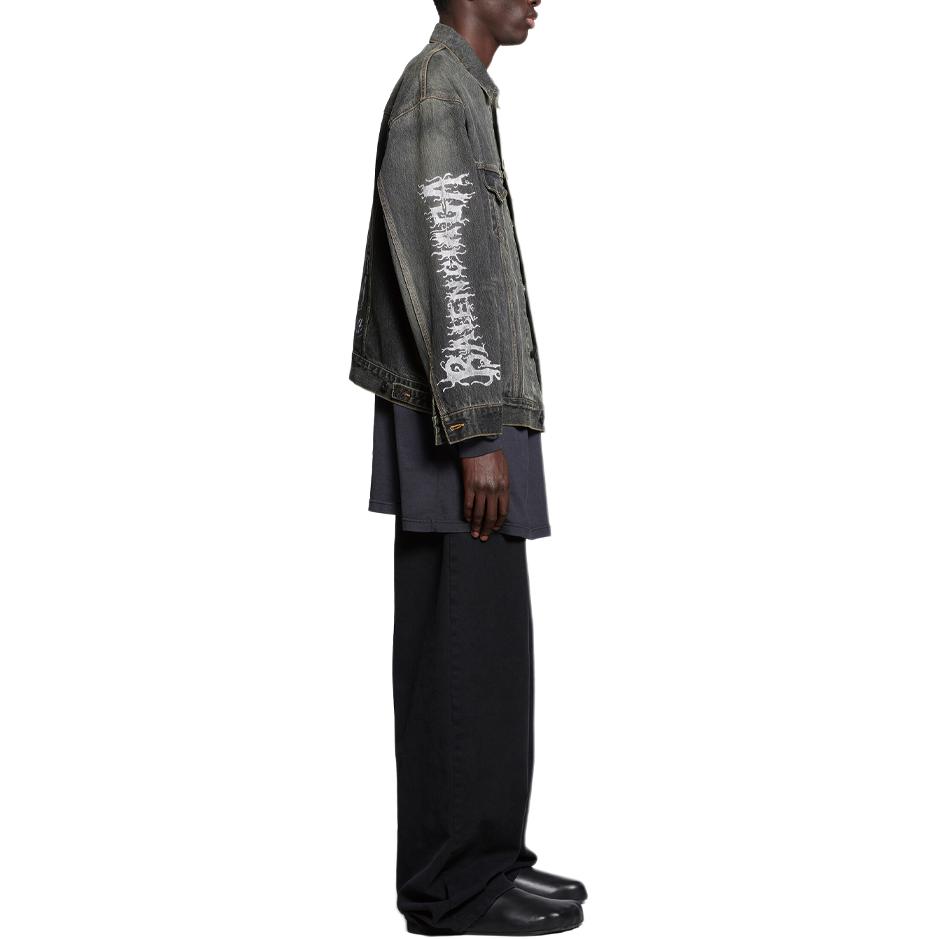 Details for 巴黎世家 SS24 新年標誌灰色單排扣外套 男女同款寬鬆版型 773804TBP473721