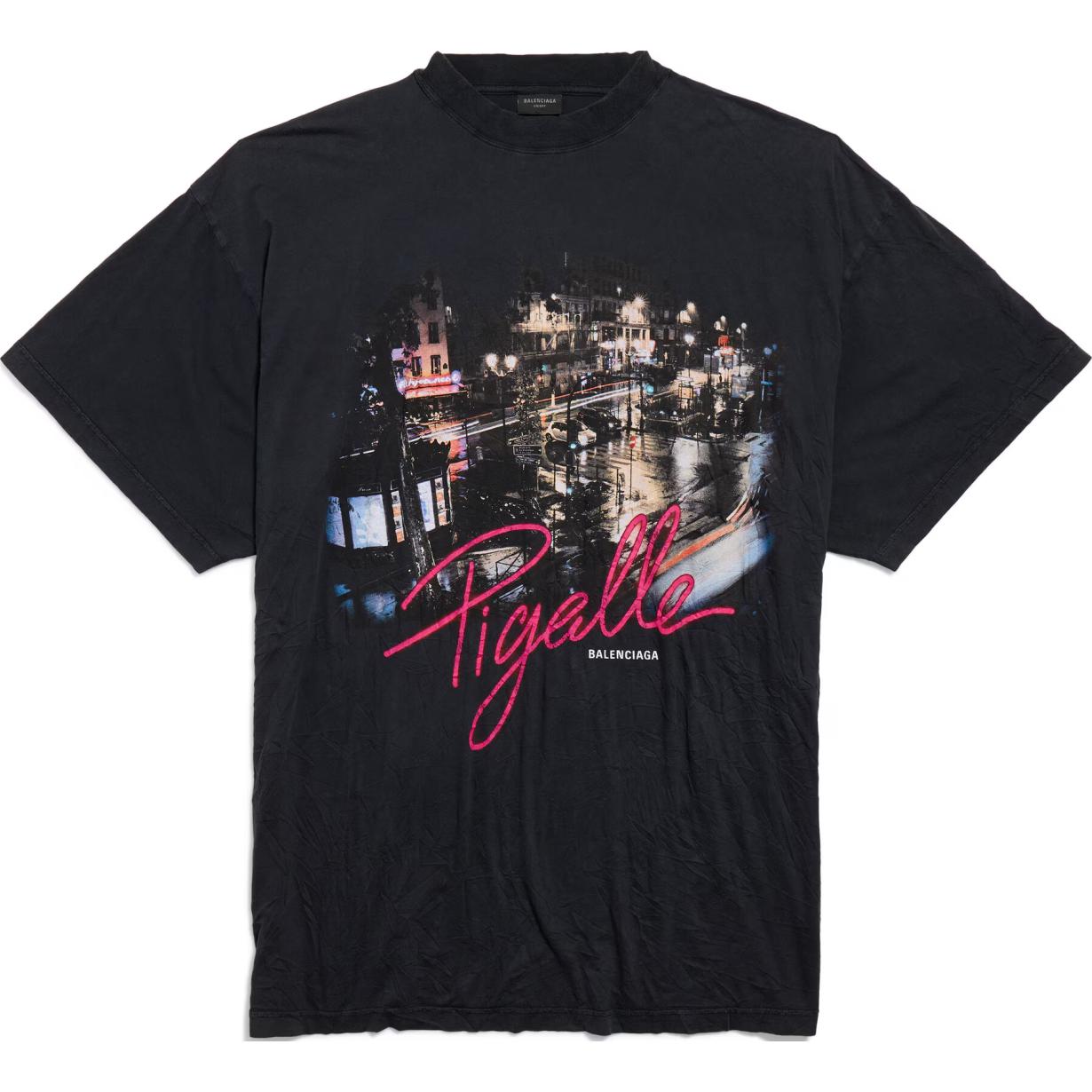 Order Balenciaga SS24 Oversized Black Logo Print Tee Unisex. 787349TRVO11041