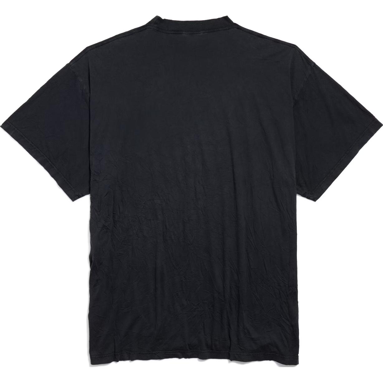 Lookbook Balenciaga SS24 Oversized Black Logo Print Tee Unisex. 787349TRVO11041