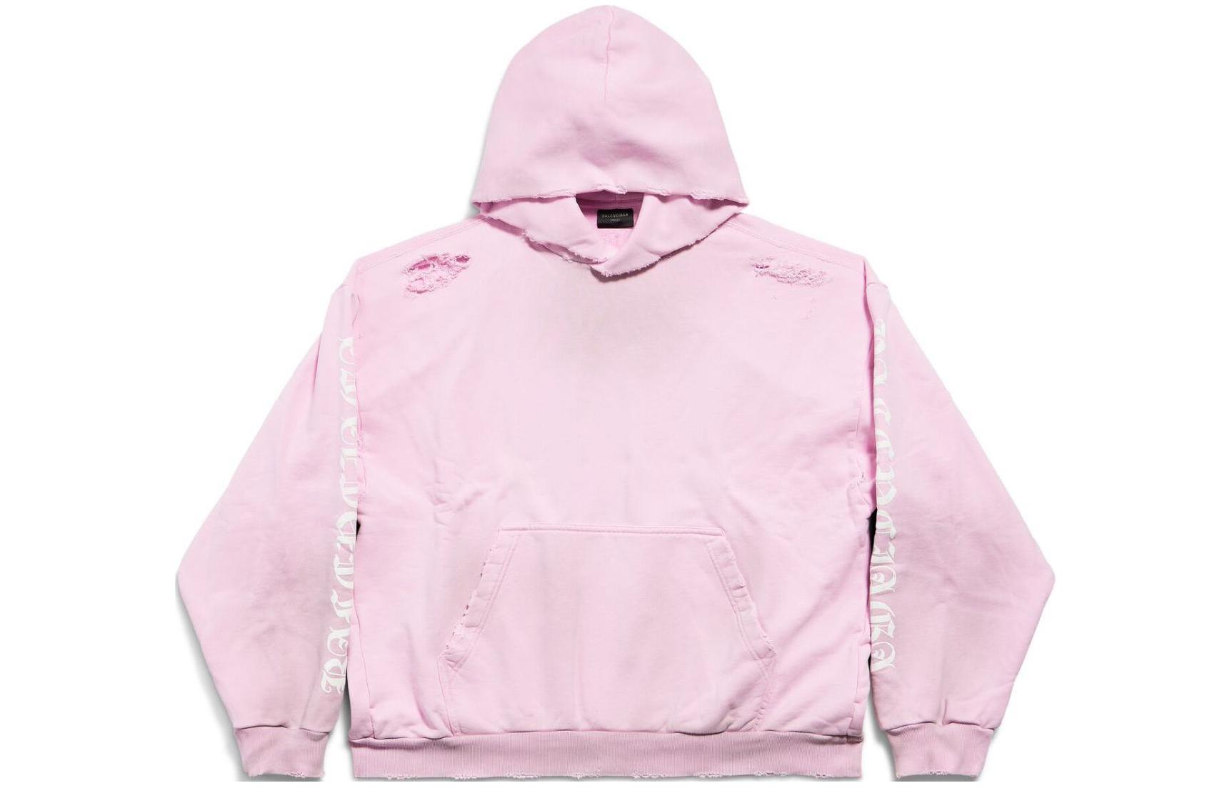 Order Balenciaga SS24 Hoodie Grafik Huruf Gothic Pink Unisex Potongan Biasa. 767877TQVJ75708