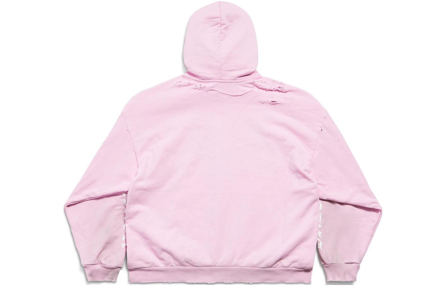 Lookbook Balenciaga SS24 Hoodie Grafik Huruf Gothic Pink Unisex Potongan Biasa. 767877TQVJ75708