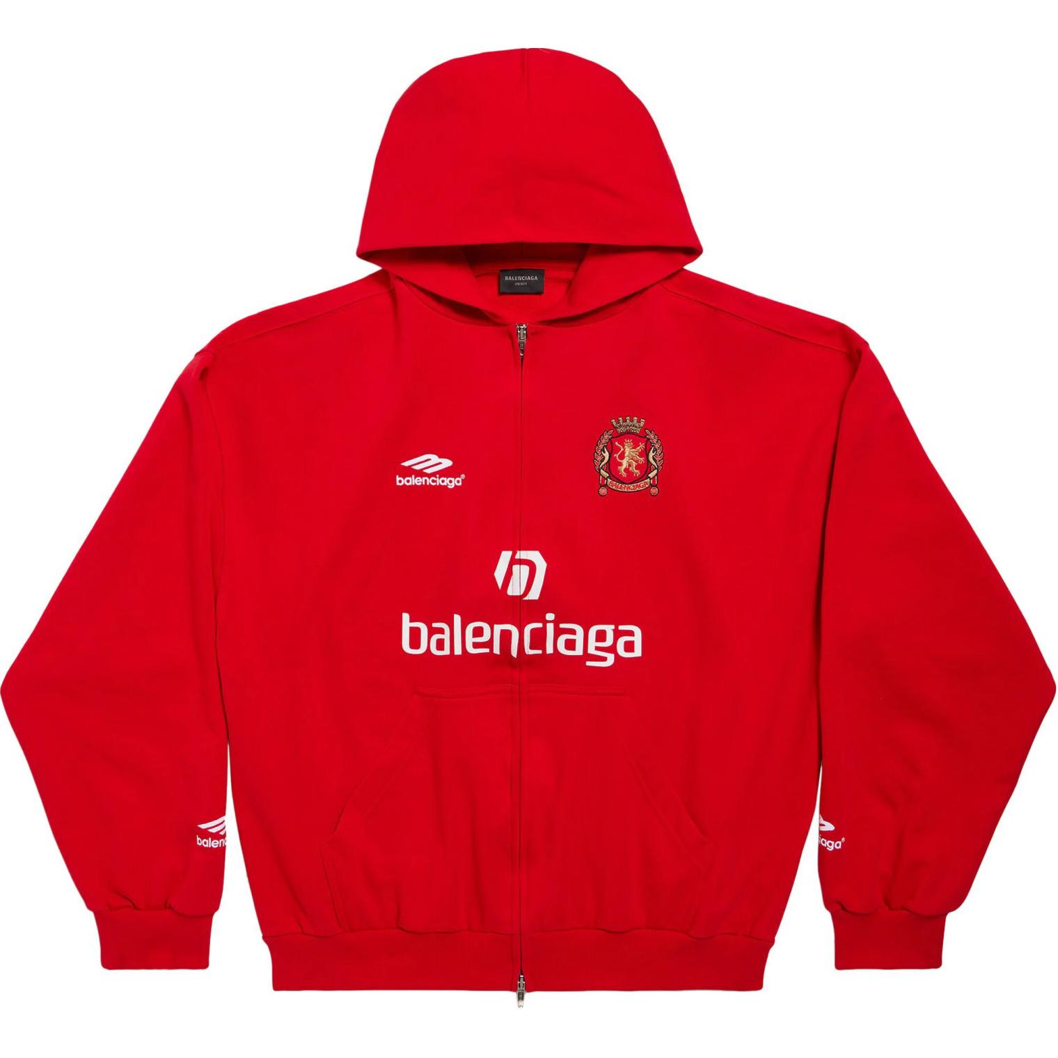 Balenciaga SS24 Red Logo Print Casual Hoodie Regular Fit 744457TPVS66643