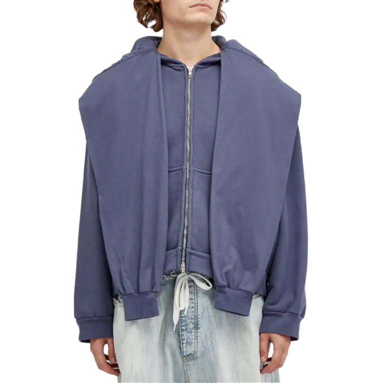 Balenciaga SS24 Solid Color Zip-Up Hoodie Blue -  Regular Fit. 794739TQVX14108 圖 7