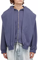 Sizing Balenciaga SS24 Solid Color Zip-Up Hoodie Blue - Regular Fit. 794739TQVX14108