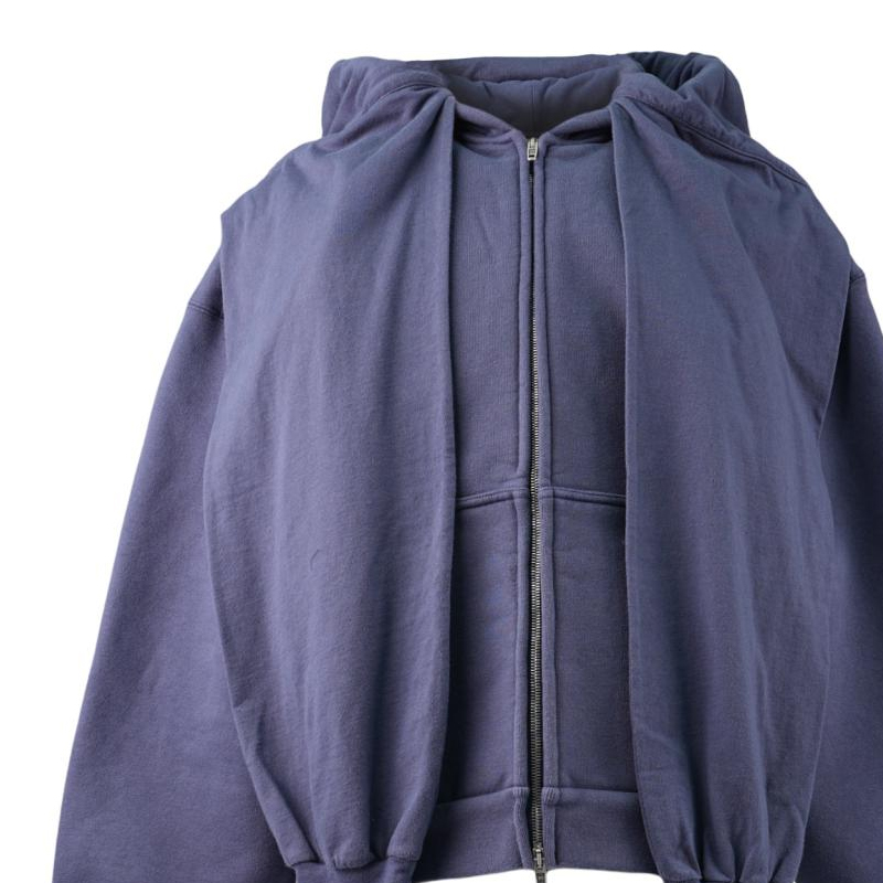 Balenciaga SS24 Solid Color Zip-Up Hoodie Blue -  Regular Fit. 794739TQVX14108 圖 8