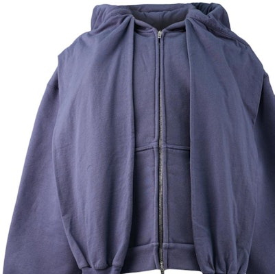 Balenciaga SS24 經典純色拉鍊連帽外套 藍色 - 標準版型 794739TQVX14108 Cheap Balenciaga SS24 經典純色拉鍊連帽外套 藍色 - 標準版型 794739TQVX14108