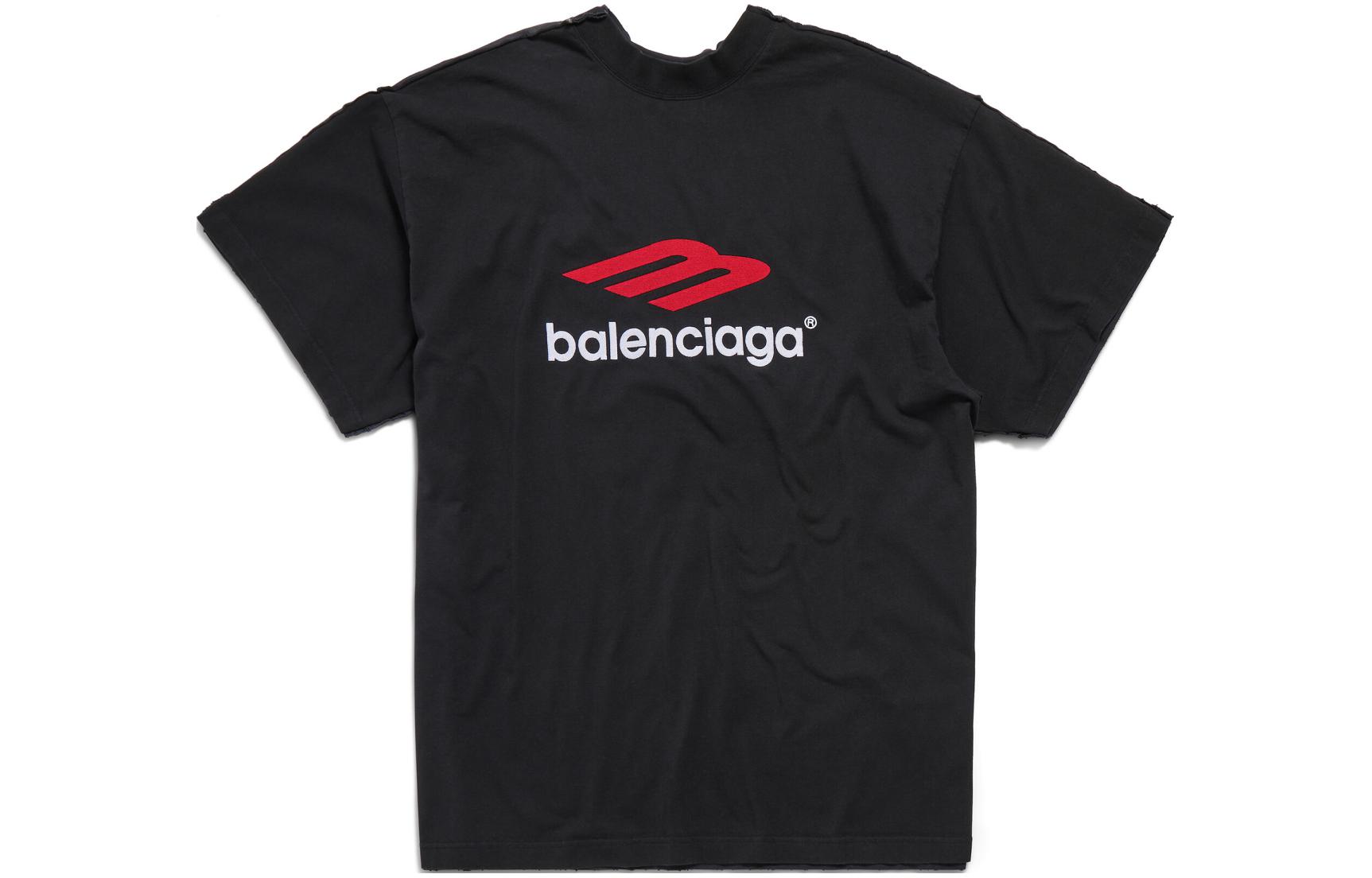 Balenciaga SS24 Tape Logo Print Oversized Unisex Black T-Shirt. 791615TQVQ61021 圖 3