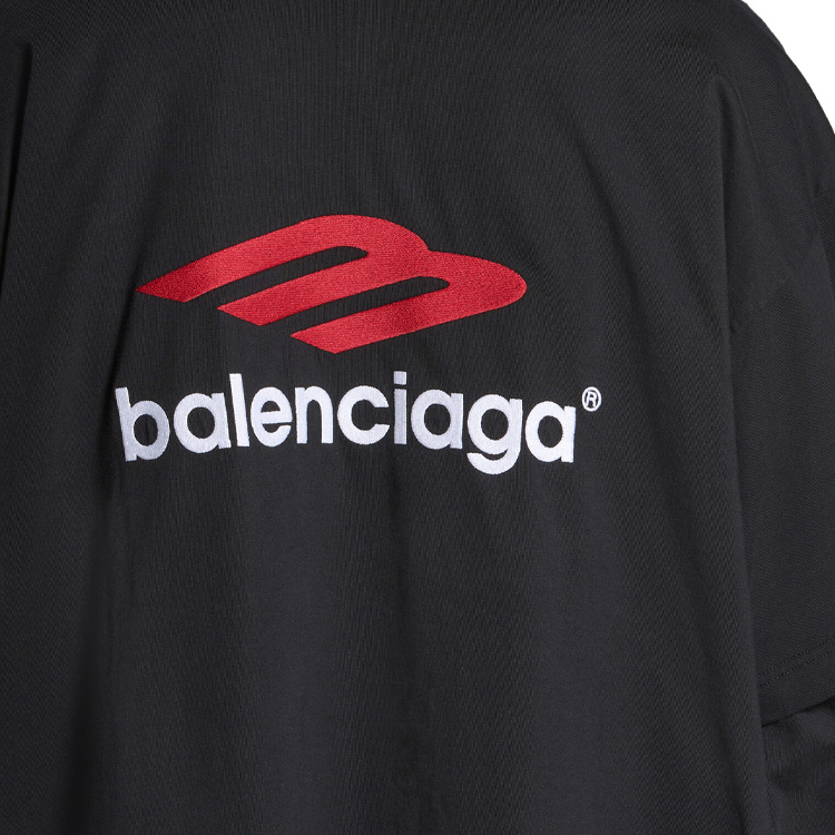 Balenciaga SS24 Tape Logo Print Oversized Unisex Black T-Shirt. 791615TQVQ61021 圖 8