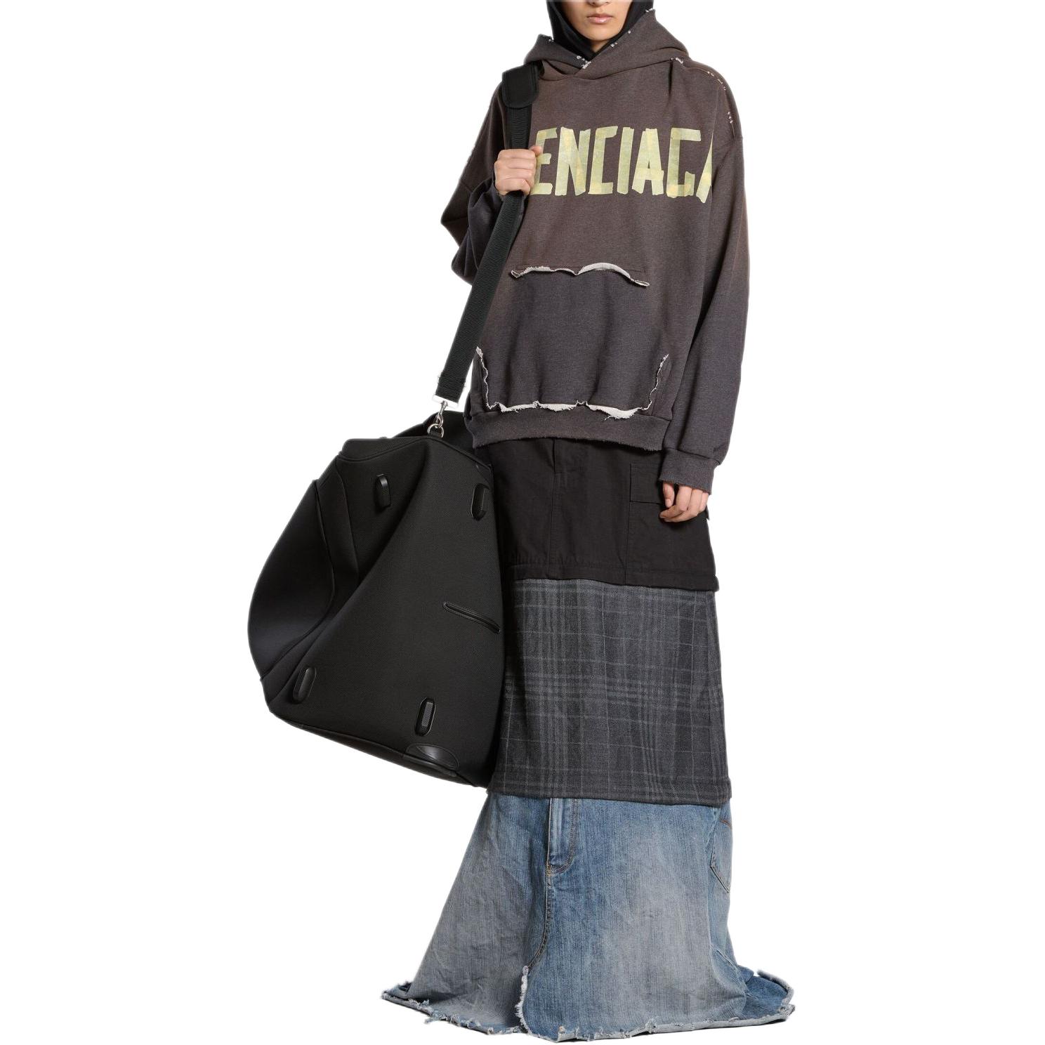 Shop 巴黎世家 SS24 胶带款破洞口袋宽松版绿色连帽衫 男款 744441TQVA98519