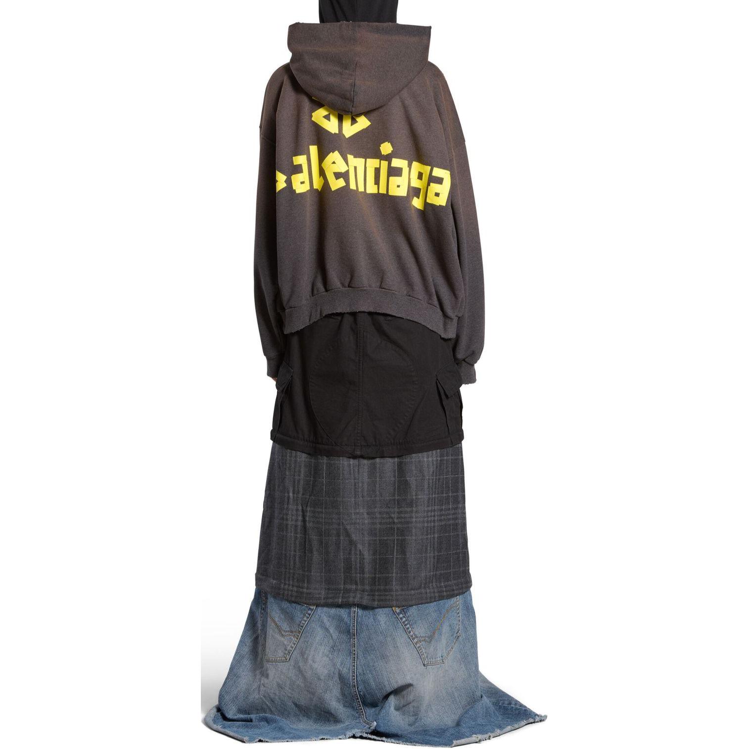 Purchase 巴黎世家 SS24 胶带款破洞口袋宽松版绿色连帽衫 男款 744441TQVA98519