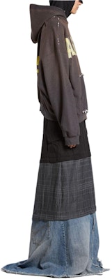 巴黎世家 SS24 胶带款破洞口袋宽松版绿色连帽衫 男款 744441TQVA98519 Details for 巴黎世家 SS24 胶带款破洞口袋宽松版绿色连帽衫 男款 744441TQVA98519