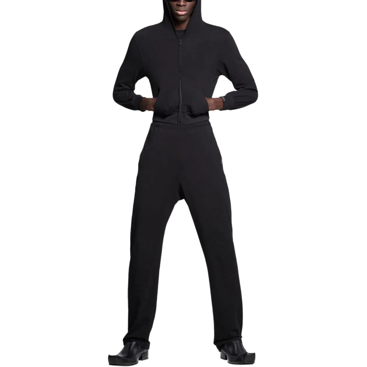 Shop Balenciaga SS24 Unisex Black Logo Stretch Waist Straight Knit Sweatpants 773462TPVO81000