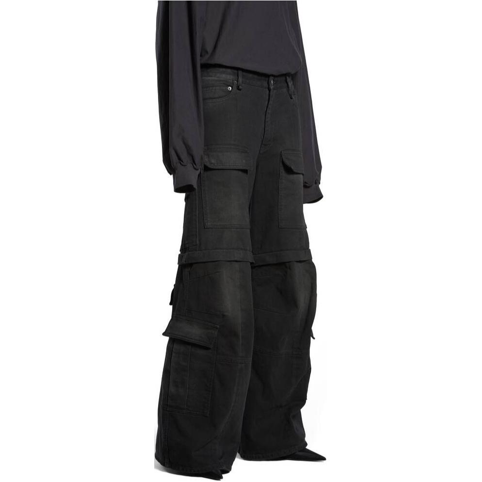 Sizing Balenciaga SS24 男女黑色直筒多口袋工裝褲 783694TNW111672