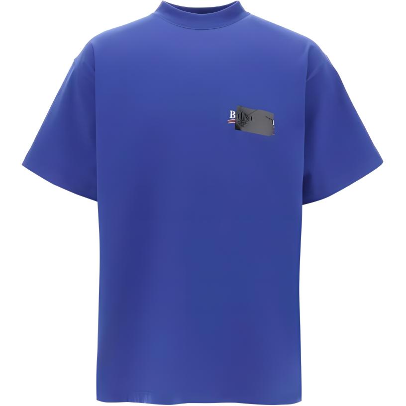 Balenciaga SS24 Unisex Oversized Logo Blue T-Shirt. 712398TNVG14019 圖 2