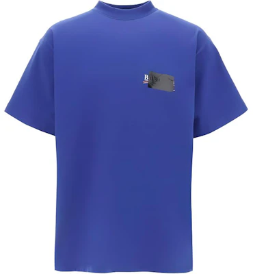 Balenciaga SS24 Baju-T Oversaiz Logo Biru Uniseks. 712398TNVG14019 Order Balenciaga SS24 Baju-T Oversaiz Logo Biru Uniseks. 712398TNVG14019
