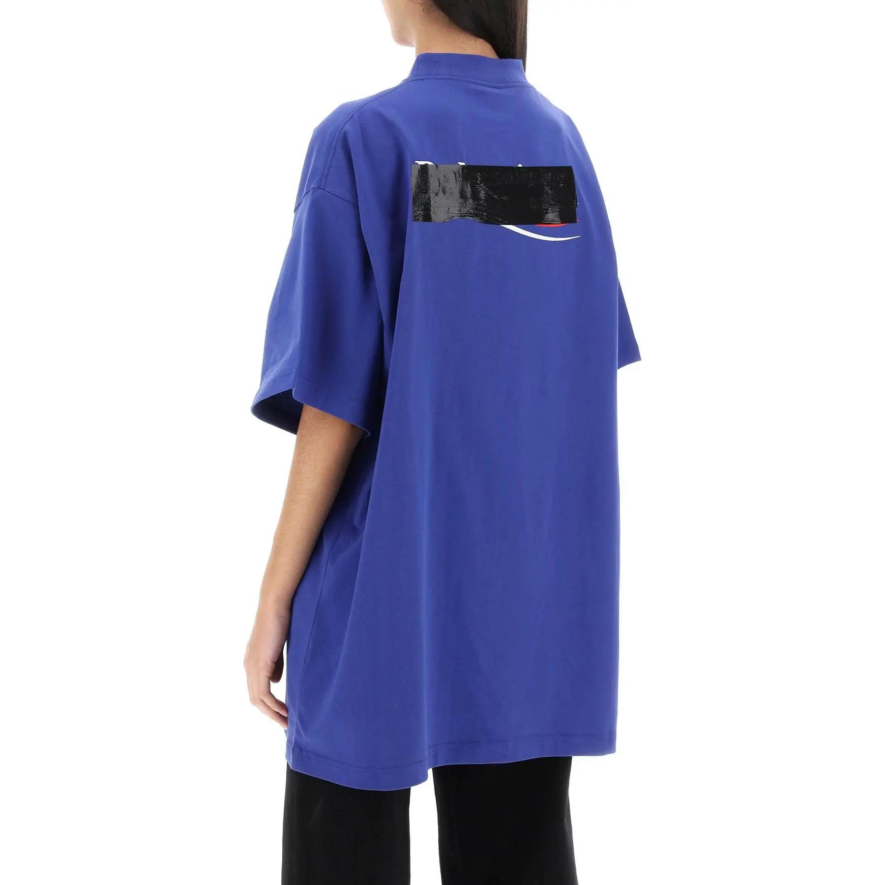 Balenciaga SS24 Unisex Oversized Logo Blue T-Shirt. 712398TNVG14019 圖 5