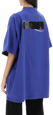 Balenciaga SS24 Baju-T Oversaiz Logo Biru Uniseks. 712398TNVG14019 Purchase Balenciaga SS24 Baju-T Oversaiz Logo Biru Uniseks. 712398TNVG14019