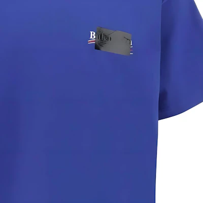 Balenciaga SS24 Baju-T Oversaiz Logo Biru Uniseks. 712398TNVG14019 Details for Balenciaga SS24 Baju-T Oversaiz Logo Biru Uniseks. 712398TNVG14019