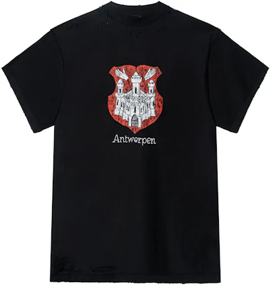 巴黎世家SS24复古Logo印花宽松男女同款黑色T恤 787358TQVP71083 Buy 巴黎世家SS24复古Logo印花宽松男女同款黑色T恤 787358TQVP71083