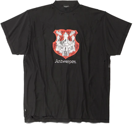 巴黎世家SS24复古Logo印花宽松男女同款黑色T恤 787358TQVP71083 Order 巴黎世家SS24复古Logo印花宽松男女同款黑色T恤 787358TQVP71083