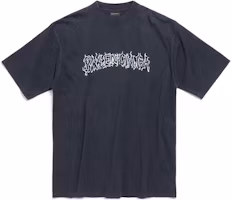 Order Balenciaga SS24 Washed Faded Letter Print Black Oversized Unisex T-Shirt. 641675TPVQ11569