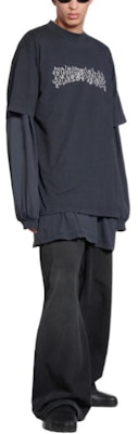 Balenciaga SS24 T-Shirt Hitam Oversized Unisex Cetakan Huruf Faded. 641675TPVQ11569 Purchase Balenciaga SS24 T-Shirt Hitam Oversized Unisex Cetakan Huruf Faded. 641675TPVQ11569