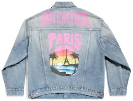 발렌시아가 SS24 워시드 레터 프린트 데님 자켓 유니섹스 루즈핏 블루 773617TPW534868 Lookbook 발렌시아가 SS24 워시드 레터 프린트 데님 자켓 유니섹스 루즈핏 블루 773617TPW534868