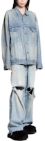 발렌시아가 SS24 워시드 레터 프린트 데님 자켓 유니섹스 루즈핏 블루 773617TPW534868 Shop 발렌시아가 SS24 워시드 레터 프린트 데님 자켓 유니섹스 루즈핏 블루 773617TPW534868