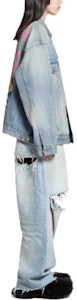 バレンシアガ SS24 ウォッシュド レタープリント デニムジャケット ユニセックス ルーズフィット ブルー 773617TPW534868 Details for バレンシアガ SS24 ウォッシュド レタープリント デニムジャケット ユニセックス ルーズフィット ブルー 773617TPW534868