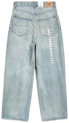 발렌시아가 SS24 워시드 로고 미드라이즈 루즈핏 유니섹스 청바지 블루. 767977TDW144016 Lookbook 발렌시아가 SS24 워시드 로고 미드라이즈 루즈핏 유니섹스 청바지 블루. 767977TDW144016