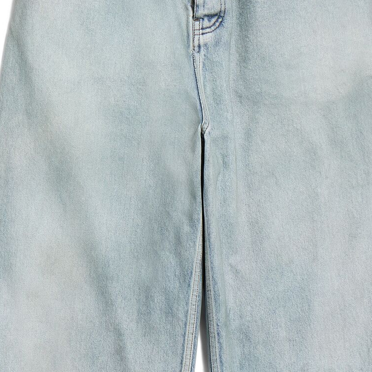 Purchase 발렌시아가 SS24 워시드 로고 미드라이즈 루즈핏 유니섹스 청바지 블루. 767977TDW144016