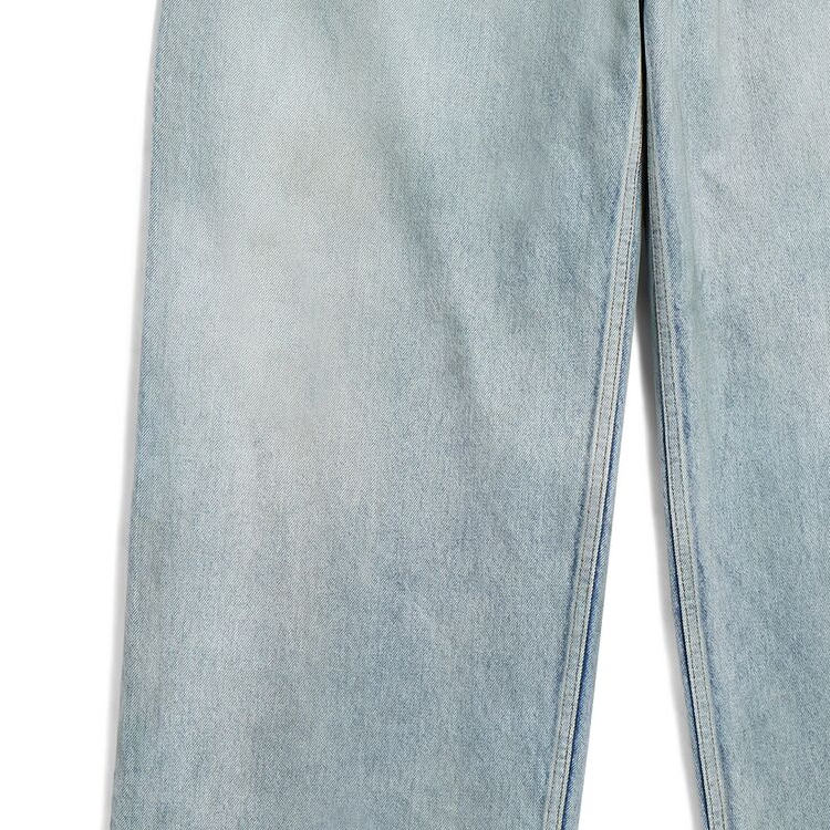 Details for 발렌시아가 SS24 워시드 로고 미드라이즈 루즈핏 유니섹스 청바지 블루. 767977TDW144016