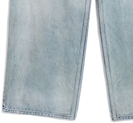 발렌시아가 SS24 워시드 로고 미드라이즈 루즈핏 유니섹스 청바지 블루. 767977TDW144016 Sizing 발렌시아가 SS24 워시드 로고 미드라이즈 루즈핏 유니섹스 청바지 블루. 767977TDW144016