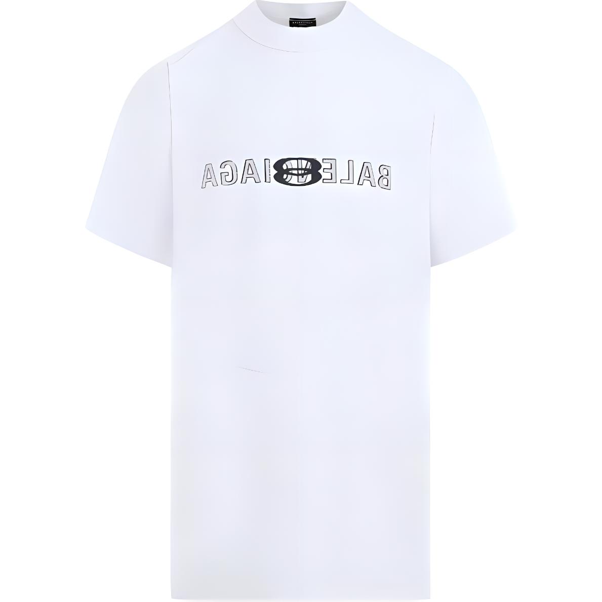 Balenciaga SS24 White Alphabet Logo Crewneck T-Shirt Regular Fit . 787358TQVU52569