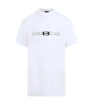Balenciaga SS24 White Alphabet Logo Crewneck T-Shirt Regular Fit . 787358TQVU52569