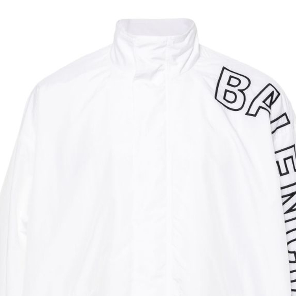 Details for バレンシアガ SS24 ホワイト ハイネック レタープリント ジップジャケット メンズ レギュラーフィット 768920TNO79-9000