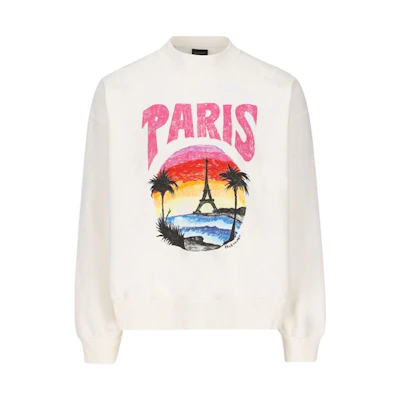 Balenciaga SS24 White Letter Print Crewneck Sweatshirt Regular Fit 697869TPVM19601