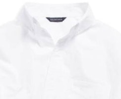 Balenciaga SS24白色口袋立領休閒長袖襯衫男女適用 790872TNM609000 Shop Balenciaga SS24白色口袋立領休閒長袖襯衫男女適用 790872TNM609000