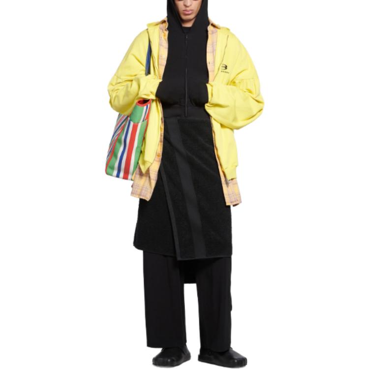 Shop Sudadera Amarilla Oversize Balenciaga SS24 con Logo Dividido Unisex. 772206TPVG67440