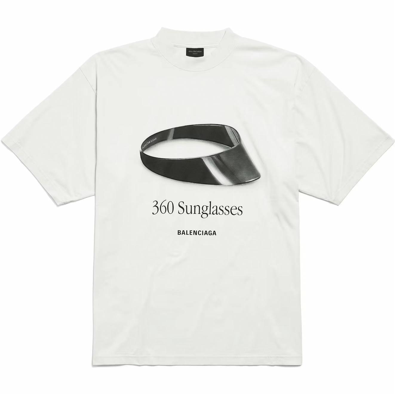Balenciaga SS25 360 Sunglasses Print Crewneck T-Shirt Regular Fit Men’s White 764235TSVH89012 圖 2