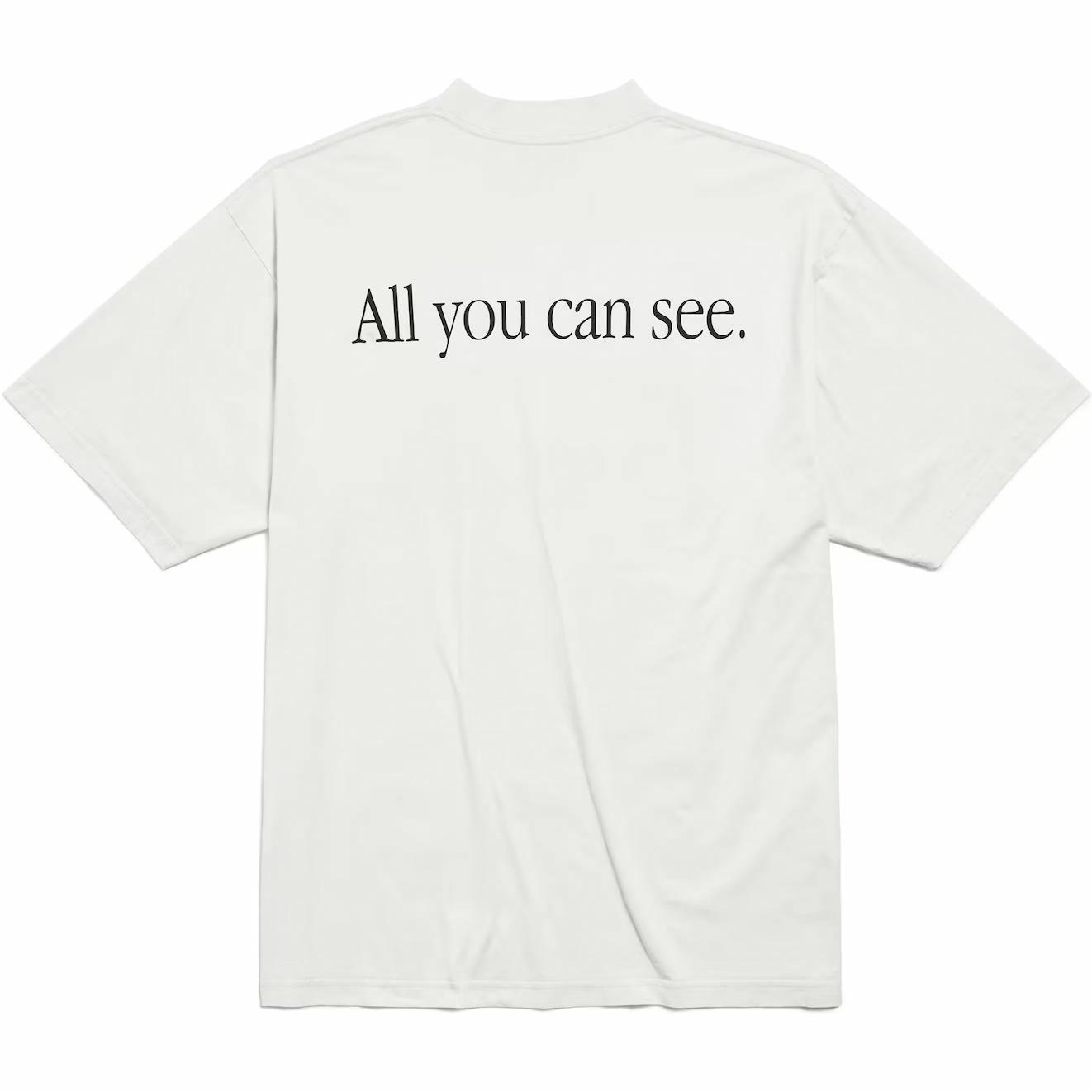 Balenciaga SS25 360 Sunglasses Print Crewneck T-Shirt Regular Fit Men’s White 764235TSVH89012 圖 3