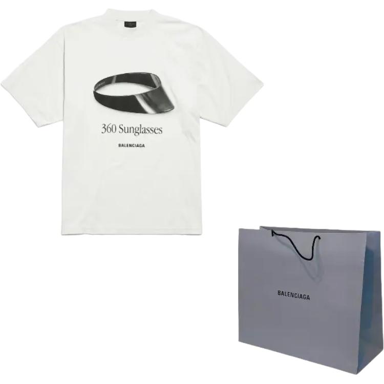 Balenciaga SS25 360 Sunglasses Print Crewneck T-Shirt Regular Fit Men’s White 764235TSVH89012 圖 10