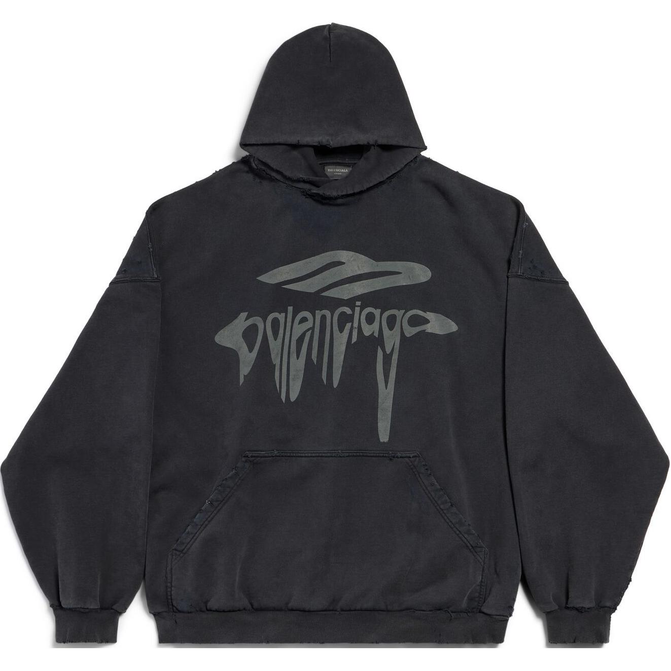 Order 발렌시아가 SS25 3B 리퀴파이드 오버사이즈 후디 그레이 루즈핏 803265TRVS91013