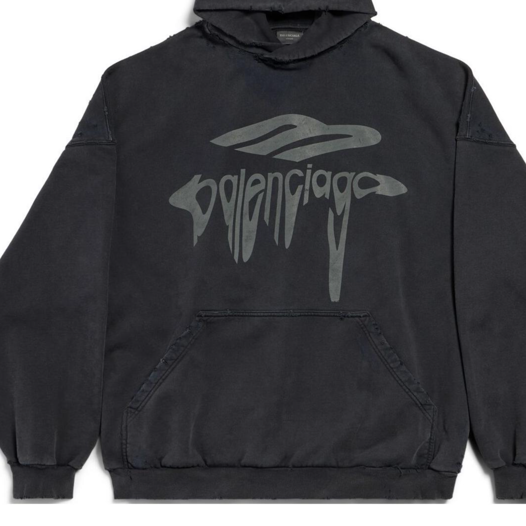 Cheap 발렌시아가 SS25 3B 리퀴파이드 오버사이즈 후디 그레이 루즈핏 803265TRVS91013