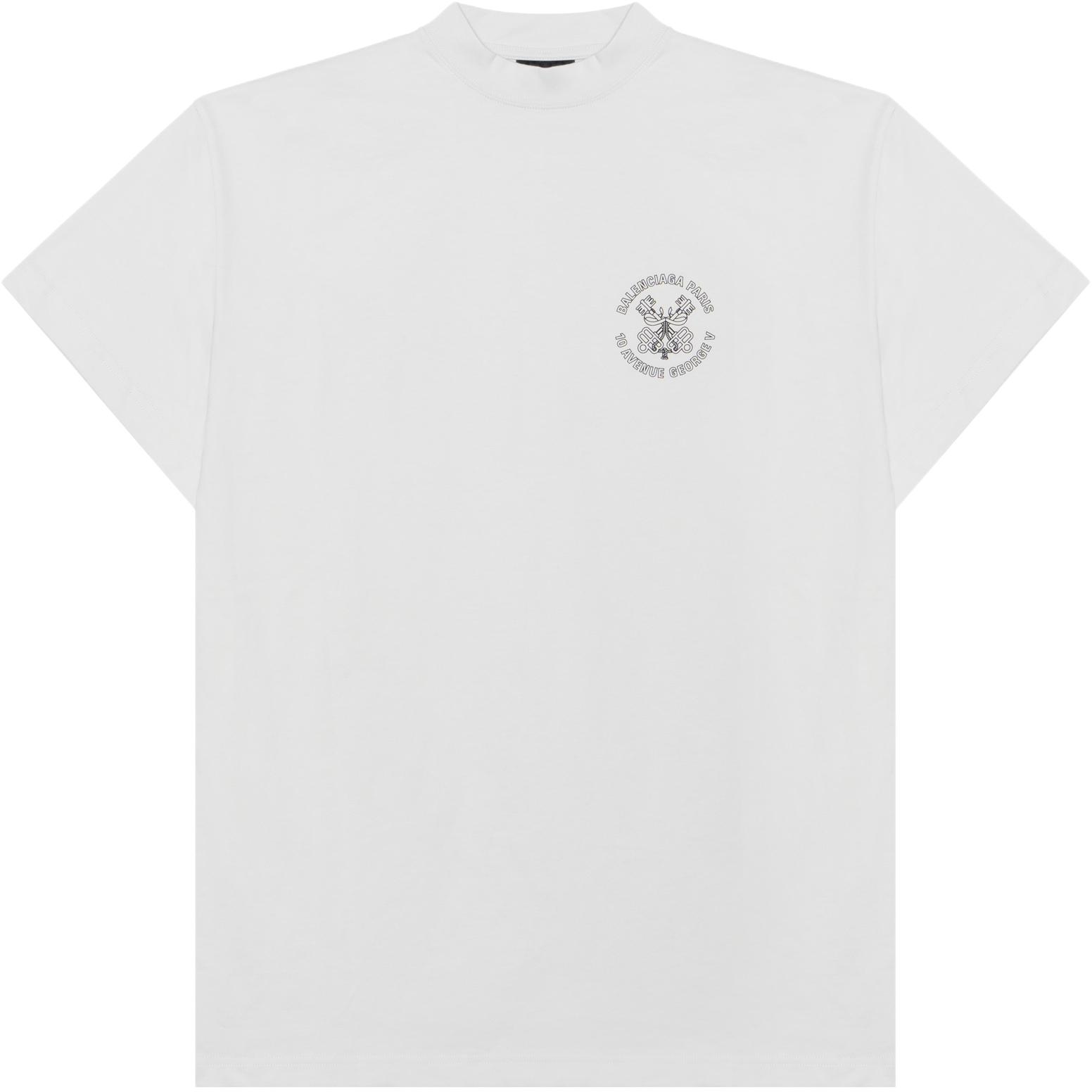 Balenciaga SS25  White Logo Short Sleeve Crewneck T-Shirt 787349TRVU59081