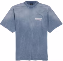 Balenciaga SS25 Cola Logo Print Crewneck T-Shirt Faded Blue Regular Fit. 764235TIV529798 Balenciaga SS25 Cola Logo Print Crewneck T-Shirt Faded Blue Regular Fit. 764235TIV529798