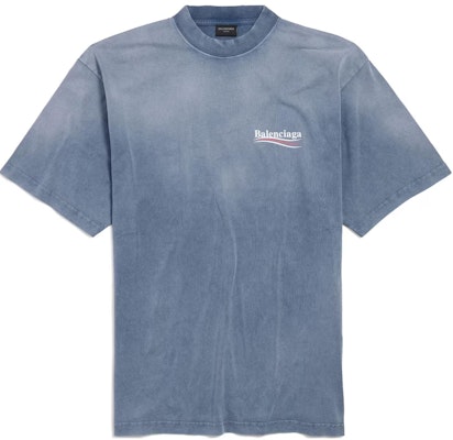 バレンシアガ SS25 コーラロゴプリント クルーネック Tシャツ フェードブルー レギュラーフィット 764235TIV529798 Buy バレンシアガ SS25 コーラロゴプリント クルーネック Tシャツ フェードブルー レギュラーフィット 764235TIV529798