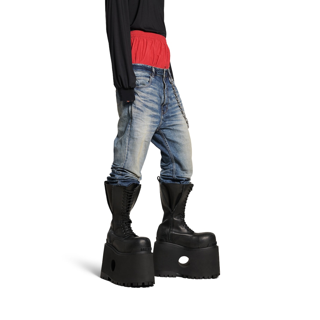 Balenciaga SS25 Layered Colorblock Loose Fit Jeans Blue  Regular Fit. 814224TRW623020 圖 7