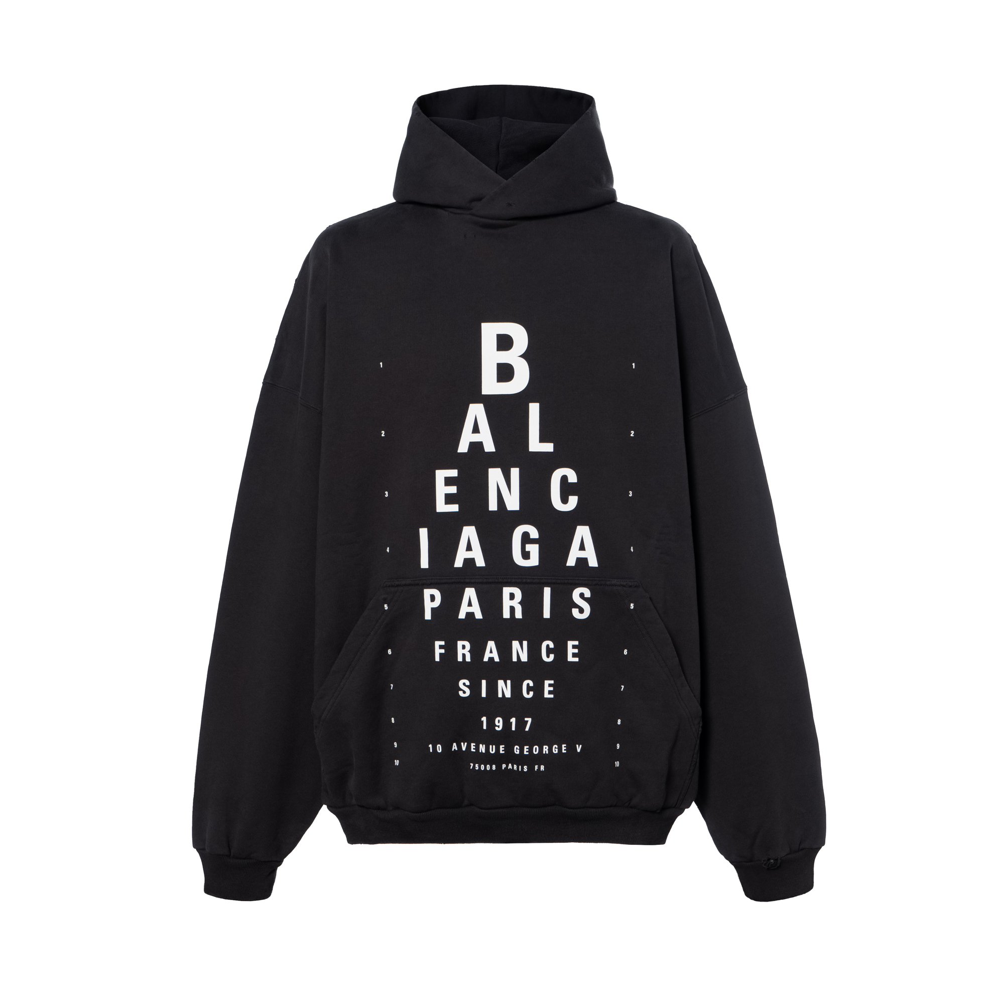 Balenciaga SS25 Logo Print Hoodie Black  Loose Fit Long Sleeve Pullover 803265TRVU79034