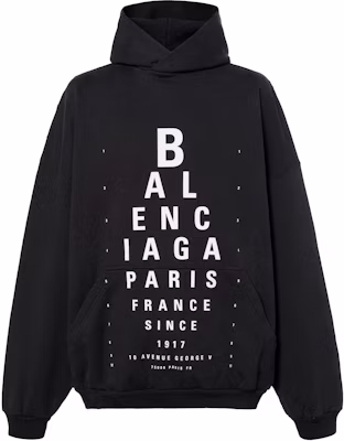 Balenciaga SS25 黑色標誌印花寬鬆連帽長袖上衣 803265TRVU79034 Buy Balenciaga SS25 黑色標誌印花寬鬆連帽長袖上衣 803265TRVU79034